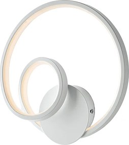 Kinkiet Malena z białego metalu i aluminium ze zintegrowaną diodą LED W.26 D.8 BL247-ABC