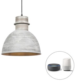 Inteligentna lampa wisząca szara 30 cm w komplecie z żarówką A60 z Wi-Fi - Dory Nowoczesny Oswietlenie wewnetrzne