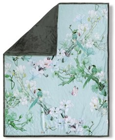 Zielony koc dwustronny Descanso Shi, 130x160 cm