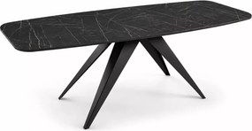Stół owalny Lumen rozkładany do jadalni 160/180 cm – nowoczesny stół loftowy z metalową podstawą i laminowanym blatem