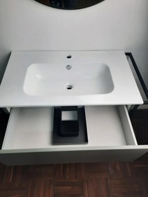 Szafka pod umywalkę LOV 80 cm biały połysk KROFAM