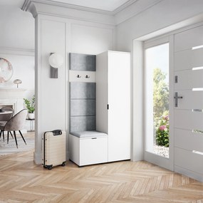 Masseno Garderoba LORI 95/181/51 cm Nowoczesna Szafa do Przedpokoju Biała