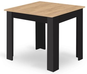 Czarny zestaw jadalniany 1 + 4, stół MADO ARTISAN 80x80 + krzesła BALI MARK czarne