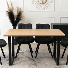 Stół Prostokątny GLOS 135 cm Dąb Złoty/Czarny do Jadalni Nowoczesny Loft