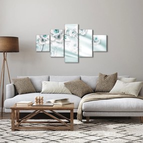 Obraz - Turkusowe kwiaty róży (125x70 cm)