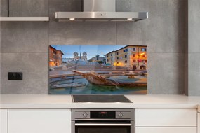 Panel Szklany Rzymska Fontanna o Zmierzchu