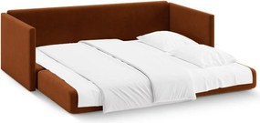 Aksamitna rozkładana sofa w kolorze terakoty 209 cm Shannon – Cosmopolitan Design