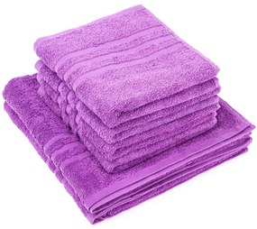 Zestaw ręczników „Classic” fioletowy, 4 szt. 50 x 100 cm, 2 szt. 70 x 140 cm, 4 szt. 50 x 100 cm, 2 szt. 70 x 140 cm