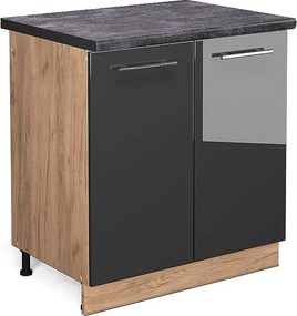 Szafka pod zlew antracyt wysoki połysk 80x60x82 fame-line