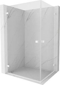 Mexen Lunar-B Duo kabina prysznicowa uchylna 100 x 80 cm, transparent, biała - 832-100L-080P-20-00