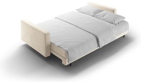 Kremowa aksamitna rozkładana sofa ze schowkiem 222 cm Bali – Cosmopolitan Design