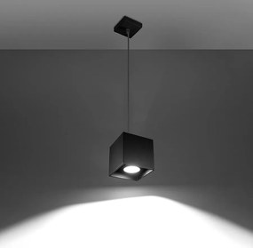 Lampy wiszące nowoczesny Quadx, aluminium - 1 źródło światła 3000K - L.10 x H.110 cm - czarny