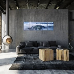 Obraz lasu we mgle (170x50 cm)