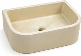 Massi Umywalka betonowa wisząca 49 x 30 cm PALANGA Żółty maślany : Kolor - Maślany żółty, Typ montażu - podwieszana