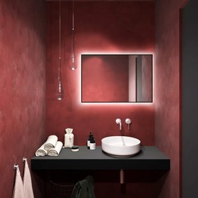 Lustro łazienkowe LUMO 90x60cm czarne z oświetleniem LED BALTICA DESIGN