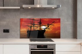 Szkło do Kuchni na Ścianę Słoneczny Rejs Statkiem