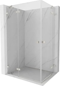 Mexen Lunar Duo kabina prysznicowa uchylna lewa 100 x 80 cm, transparent, nikiel szczotkowany - 834-100L-080P-97-00