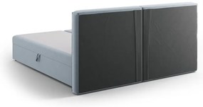 Jasnoniebieskie łóżko boxspring ze schowkiem 160x200 cm Arendal – Cosmopolitan Design