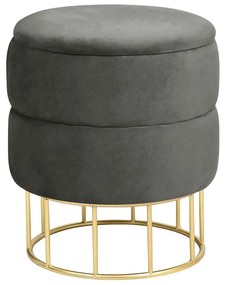 Grafitowa pufa z welurowym obiciem Z8-R63