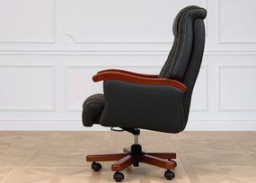Stylowy skórzany fotel gabinetowy Prestige. Klasyczny fotel do biura. Ekskluzywny design i wysoka jakość. Meble gabinetowe do kancelarii.