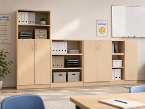 Zestaw mebli szkolno-biurowych Simple 3 z regałami i szafkami na klucz