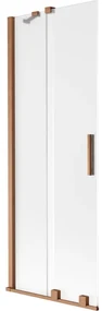 Mexen Velar parawan nawannowy 2-skrzydłowy rozsuwany 75 x 150 cm, szron, miedź szczotkowana - 896-075-000-31-65