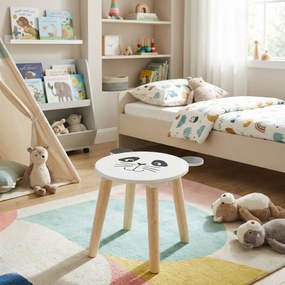 Drewniany stołek dziecięcy SAFARI z motywem zwierząt, 28 cm