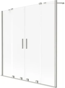 Mexen Velar Duo parawan nawannowy 2-skrzydłowy rozsuwany 140 x 150 cm, szron, nikiel szczotkowany - 896-140-000-32-97