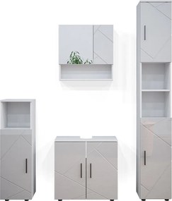 Zestaw mebli łazienkowych biały wysoki połysk 80x41x58.6 irma