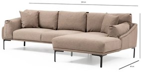 Beżowa sofa narożna Artie Leo, prawy narożnik