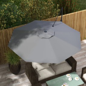 Outsunny Parasol Ogrodowy 3m Korba Regulowany Obrotowy Metal Ciemnoszary | Aosom PL