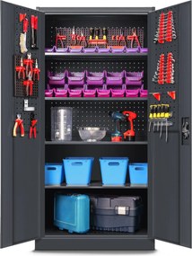 Metalowa szafa warsztatowa Bruno 92x50x185 cm, antracyt