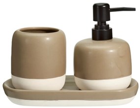 Dozownik do mydła i kubek na szczoteczki na ceramicznej podstawce THE PASTELS