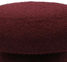 Pufa okrągła tapicerowana TEDDY grzybek boucle, Ø 43 x 38 cm