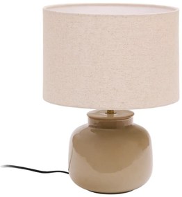 Beżowa lampa stołowa ceramiczna z tekstylnym kloszem (wysokość 40 cm) Tay – Kave Home