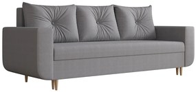 Szara rozkładana sofa z pojemnikiem na pościel P8-T06
