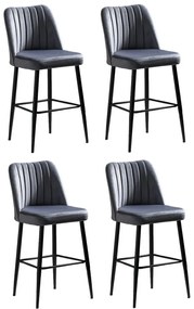 Zestaw krzeseł barowych Vento Grey and Black, 4 szt., 4 szt.