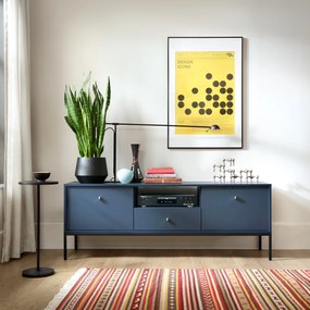 Szafka RTV stojąca MONDO 153,4 cm do Salonu pod Telewizor 1 Szuflada - Odcienie granatowego