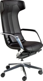 Obrotowe krzesło biurowe z czarnej skóry ekologicznej