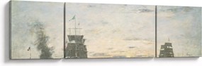 Obraz - Eugène Boudin, Entrance to the Harbor, Le Havre, reprodukcje (170x50 cm)