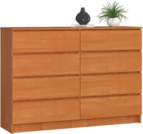 Komoda AKORD K140 Olcha 138 cm 8 szuflad kolor Olcha mat 138x40x99 cm