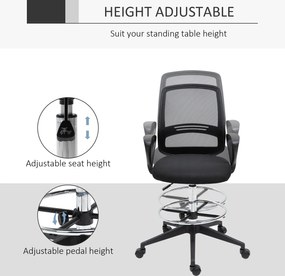 Vinsetto Fotel biurowy ergonomiczny obrotowy z regulacją wysokości czarny nowoczesny design | Aosom PL