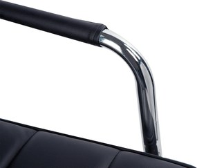 HOMCOM Krzesło biurowe w stylu retro, regulowana wysokość, 5 kółek, 52,5 cm x 54 cm x 99 cm, Czarny