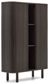 Ciemnobrązowa szafka w dekorze jesionu z drzwiami przesuwnymi 110x140 cm Mailen – Kave Home