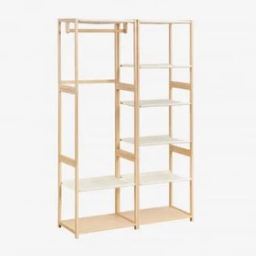 Deneb Bamboo 2-częściowa Otwarta Szafa Modułowa Z Półkami, Wieszakiem I Wieszakiem Na Ubrania Miel - Sklum