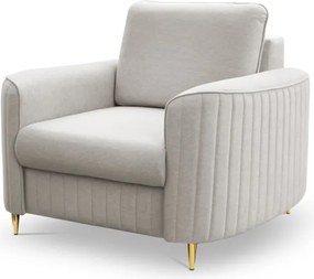 Fotel LAREN na stalowych nogach z oparciem i podłokietnikami w tkaninie CASTEL 04