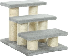 PawHut Schodki dla psa 3 stopnie 34 cm wysokości schodki dla zwierząt dla kota i psa pomoc przy wsiadaniu do łóżka, sofy, kanapy Szary | Aosom PL