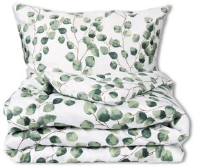 Matex Pościel satynowa Liście eukaliptusa akwarela, 140 x 200 cm, 70 x 90 cm