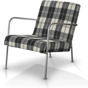 Pokrowiec na fotel Ikea PS kolor czarny tkanina strukturalna, wzorzysta