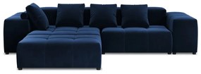 Niebieski aksamitny narożnik (róg zmienny) Rome Velvet – Cosmopolitan Design